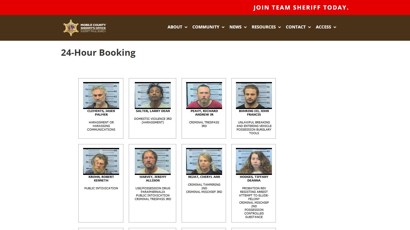 24-Hour Booking | Mobile County Sheriff's Office