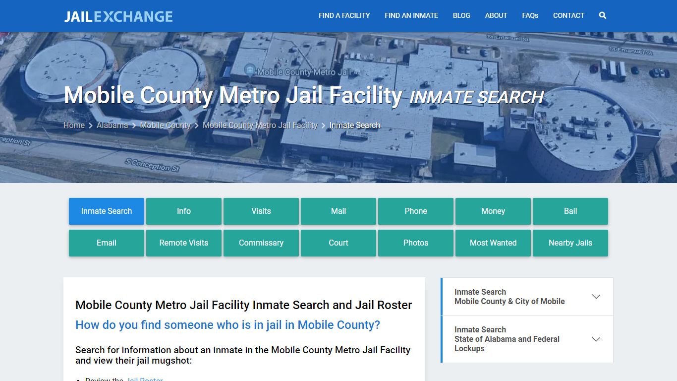 Mobile County Metro Jail Facility Inmate Search - Jail Exchange