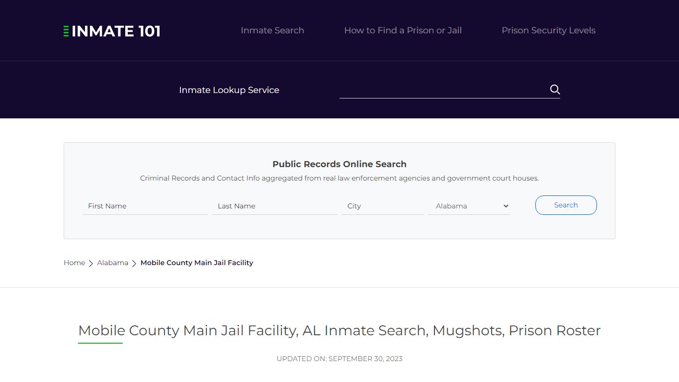 Mobile County Main Jail Facility, AL Inmate Search, Mugshots, Prison ...
